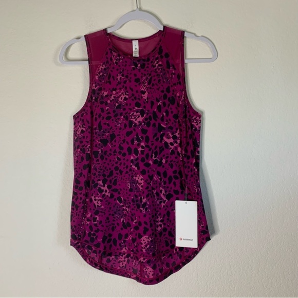 Lululemon womens sculpt tank purple animal printed athletic sleeveless top 4 NEW - Picture 1 of 8